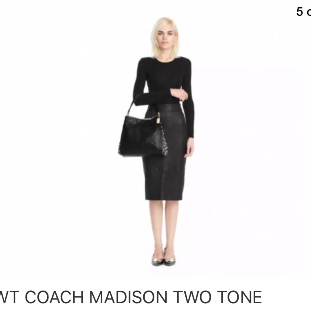 Coach black Python phoebe handbag - Picture 3 of 7